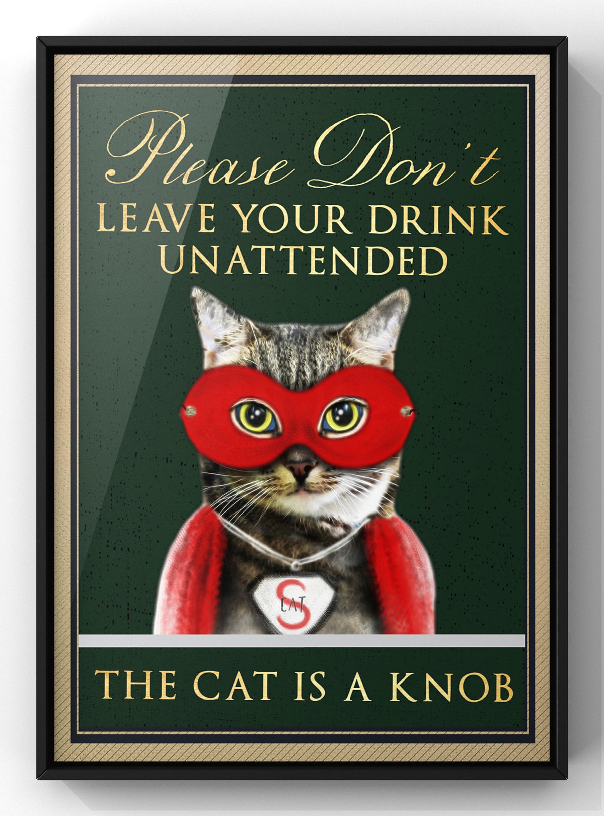 Super Cat Drink Warning Digital Art