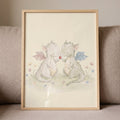 Cute Baby Dragons Sharing Strawberry Digital Artwork