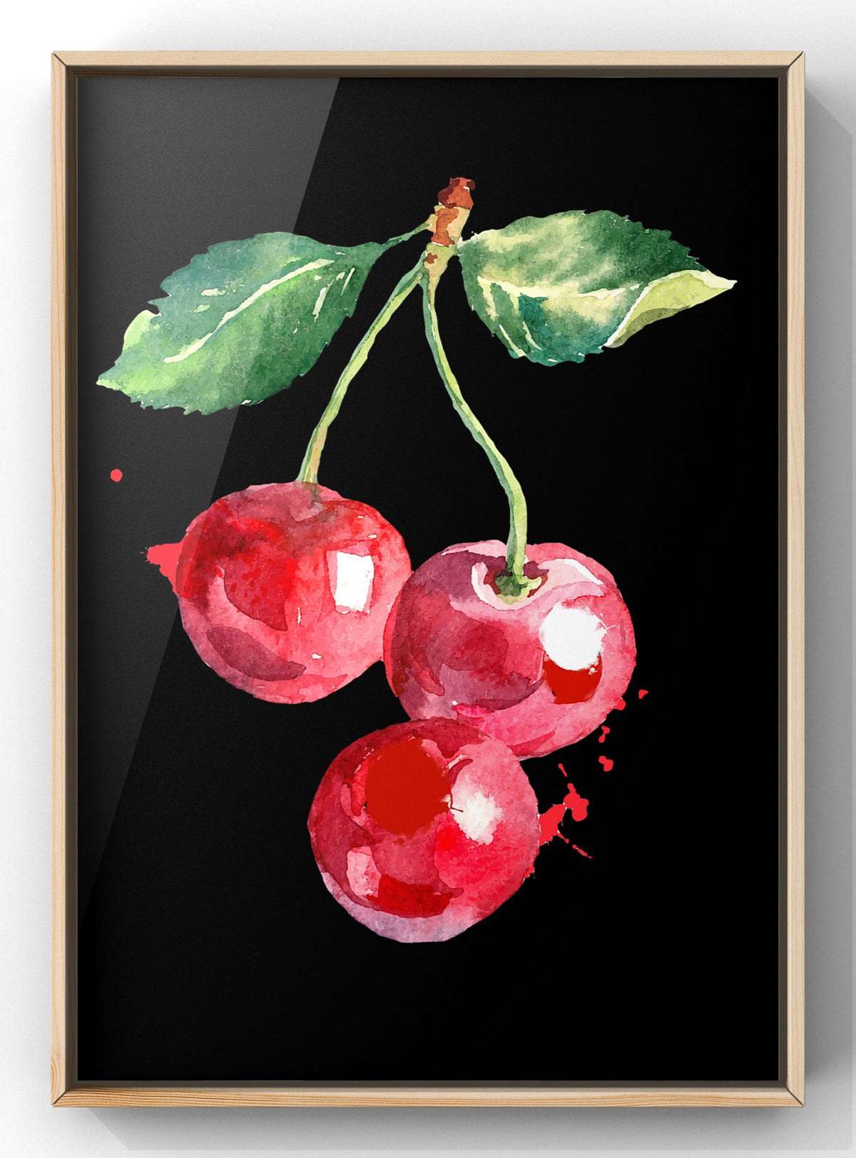 Watercolor Cherries Botanical Digital Art