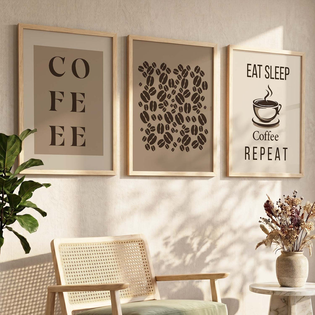 Minimalist Coffee Lover Wall Art Set of 3 Digital Downloads