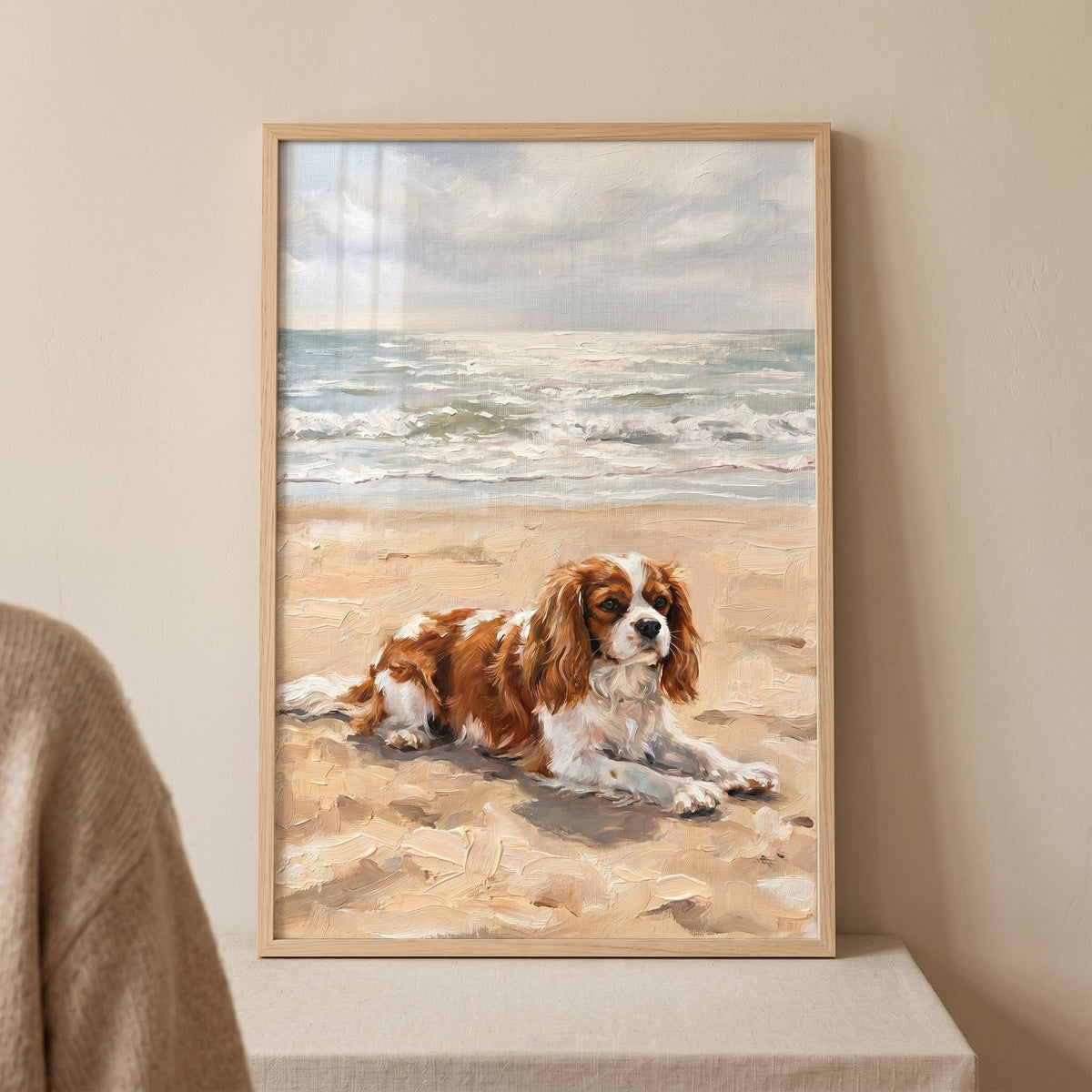 Cavalier King Charles Spaniel Beach Day Digital Art