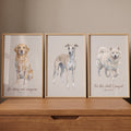 Watercolor Dog Trio Digital Art Set