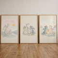 Watercolor Dragon Tales Digital Art Trio Set