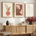 Boho Botanical & Abstract Triptych Digital Art Set