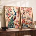 Majestic Peacock and Palace Blossom Digital Art Set