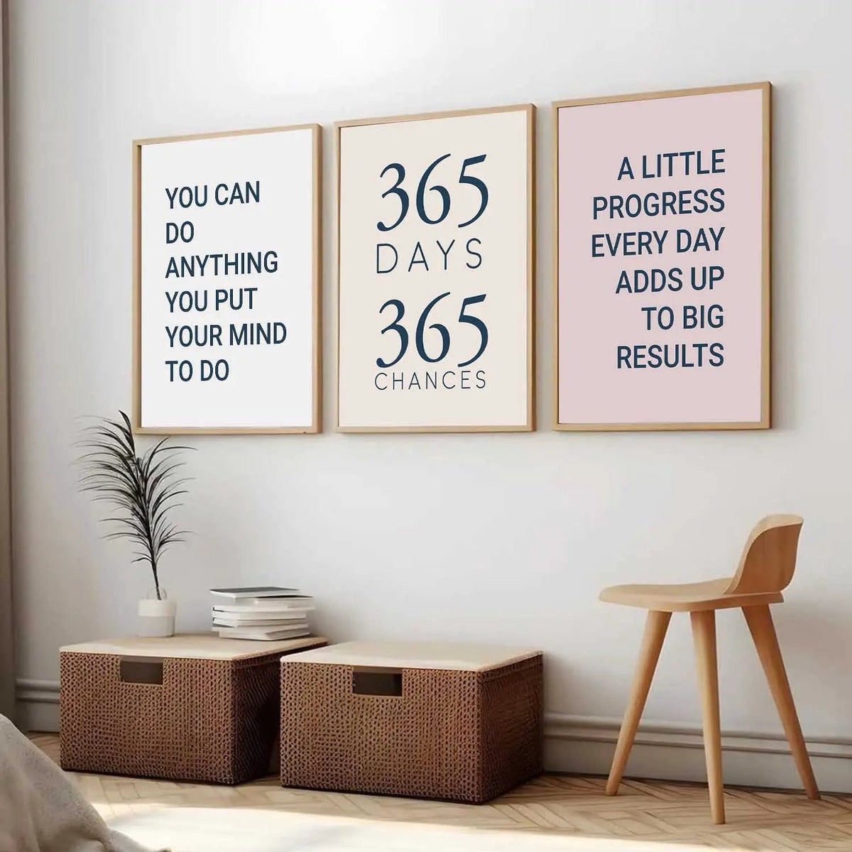 Inspirational Quotes Triptych Digital Art Set