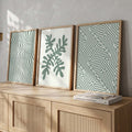 Sage Green Abstract Triptych Digital Print