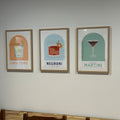 Modern Cocktail Bar Cart Art Trio Digital Download