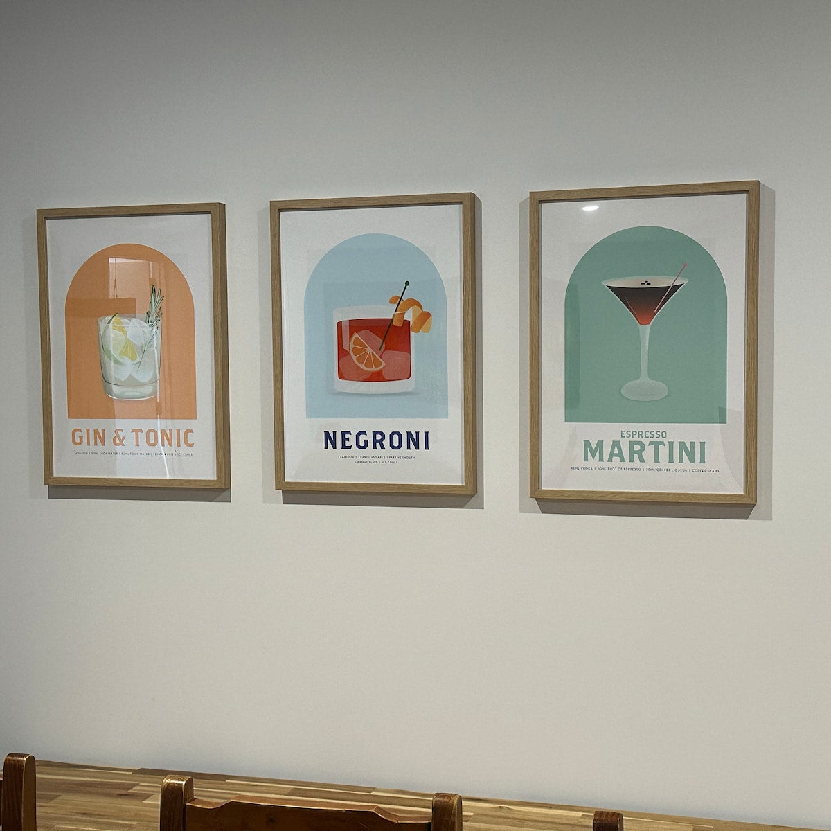 Modern Cocktail Bar Cart Art Trio Digital Download