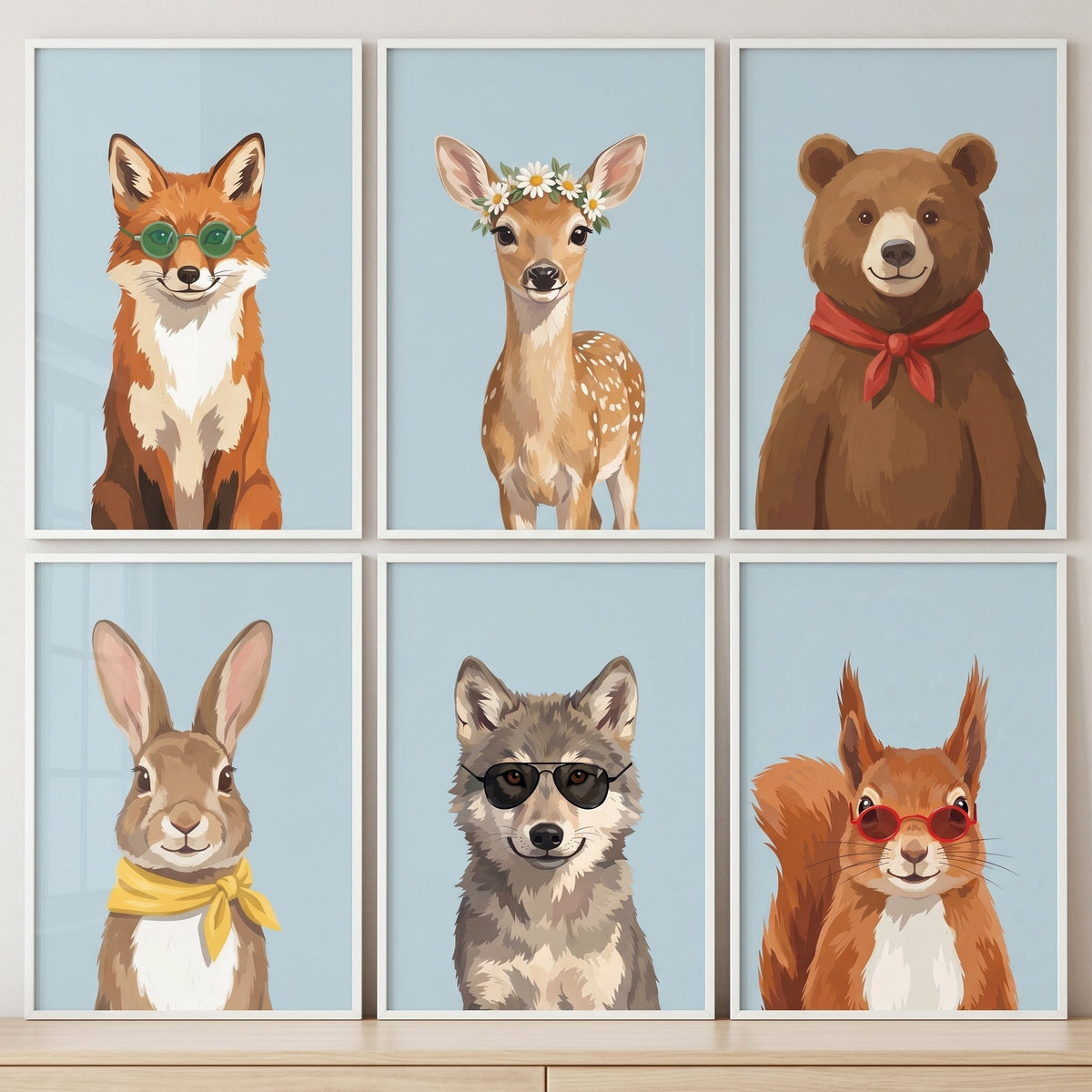 Whimsical Woodland Animals Digital Art Collection