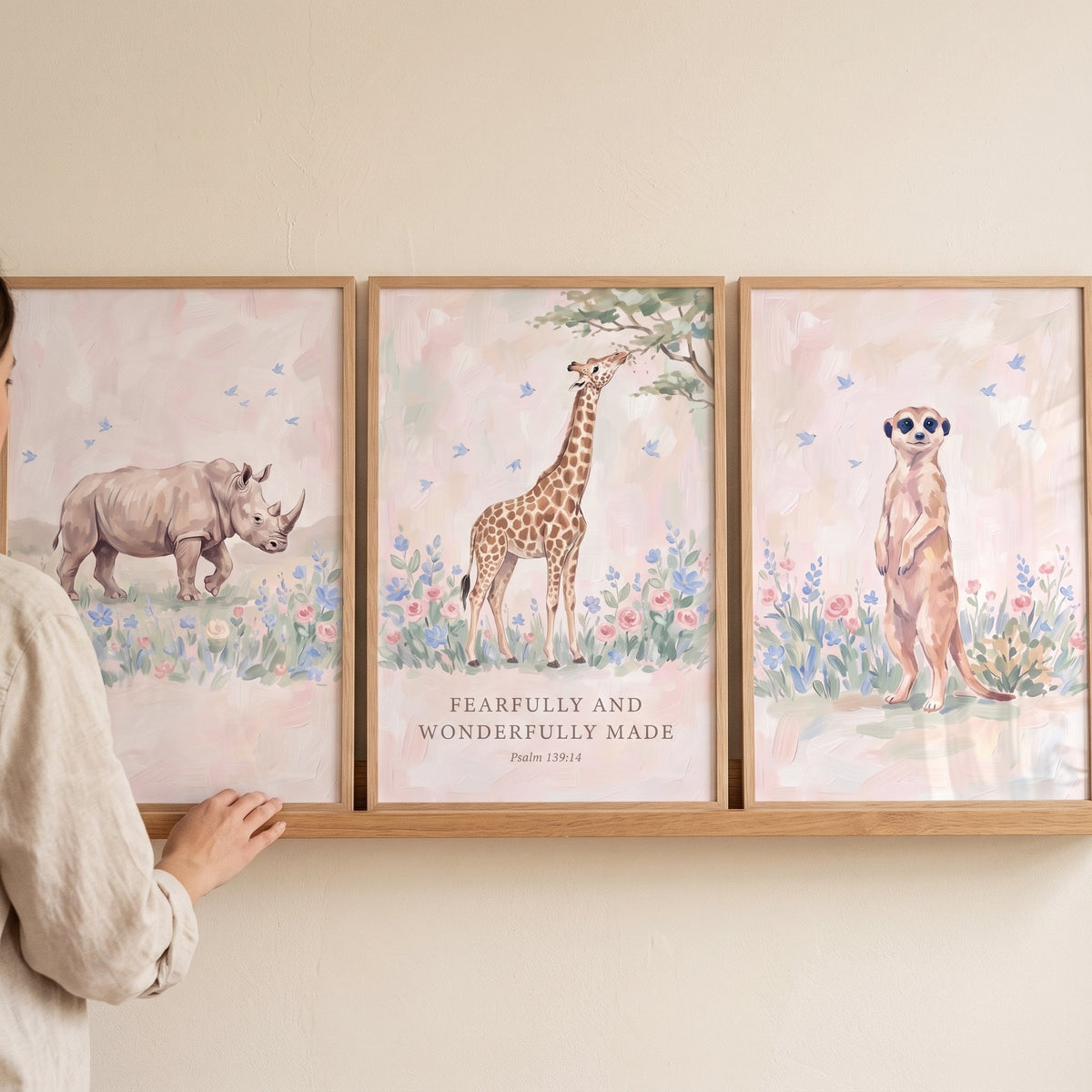 Fearfully and Wonderfully Made Safari Nursery Trio Digital Artwork