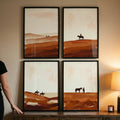 Desert Riders Watercolor Wall Art Set
