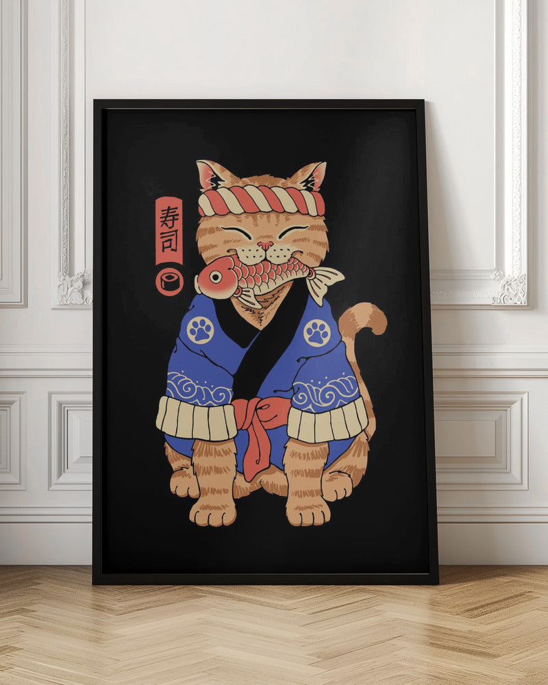 Sushi Chef Cat Digital Art