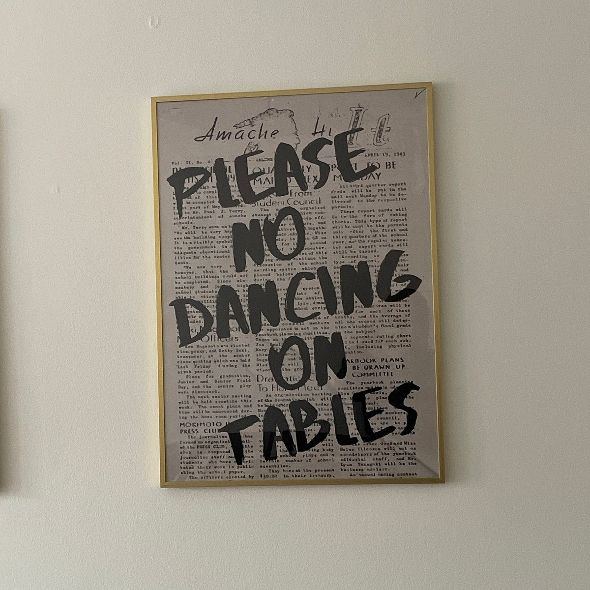 Please No Dancing On Tables Digital Print