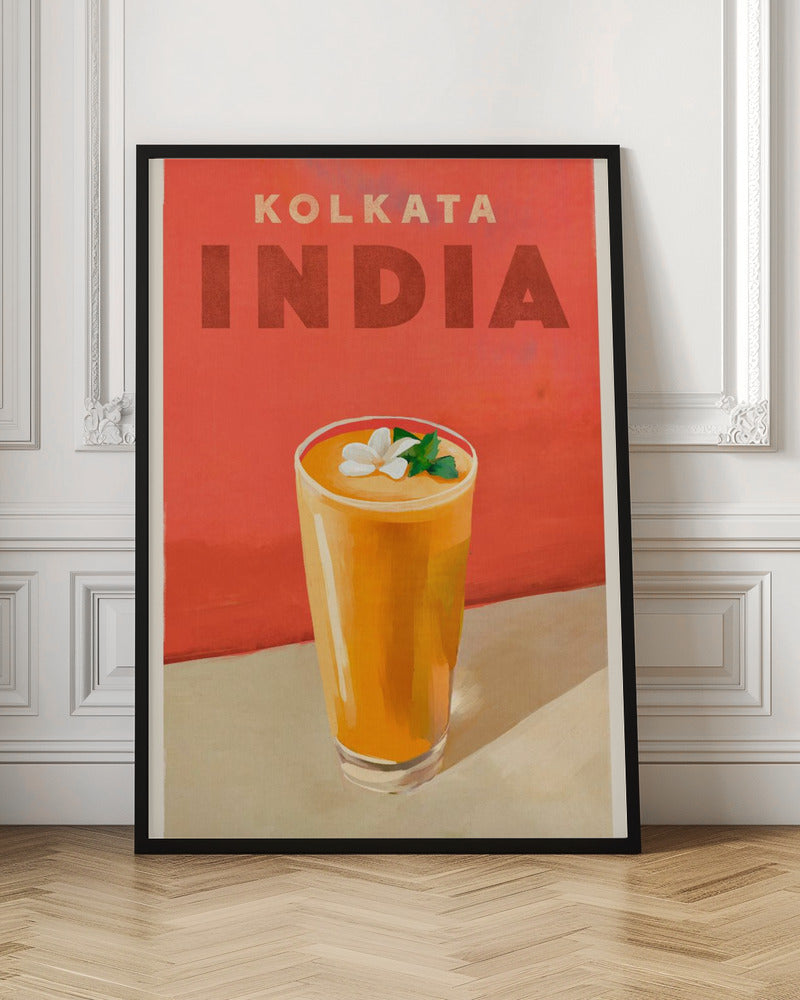 Kolkata India Lassi Vintage Travel Poster