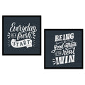 Everyday Is A Fresh Start & Athlete Quote Typography Digital Art Set