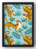 Fierce Tigers Jungle Pattern Digital Artwork