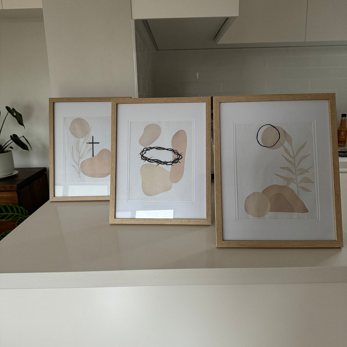 Minimalist Christian Abstract Art Trio Digital Download