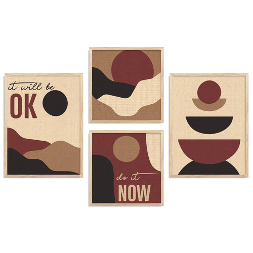 Abstract Boho Motivation Digital Art Set