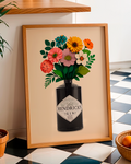 Botanical Gin Bottle High-Resolution Digital Art