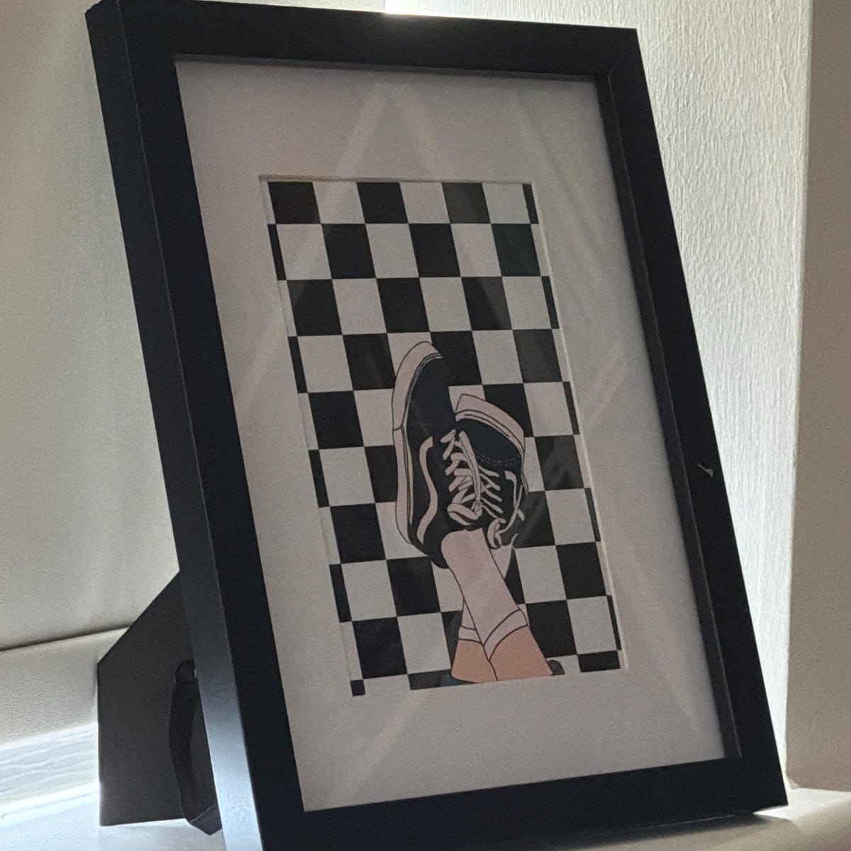 Checkerboard Sneakers Digital Art Print