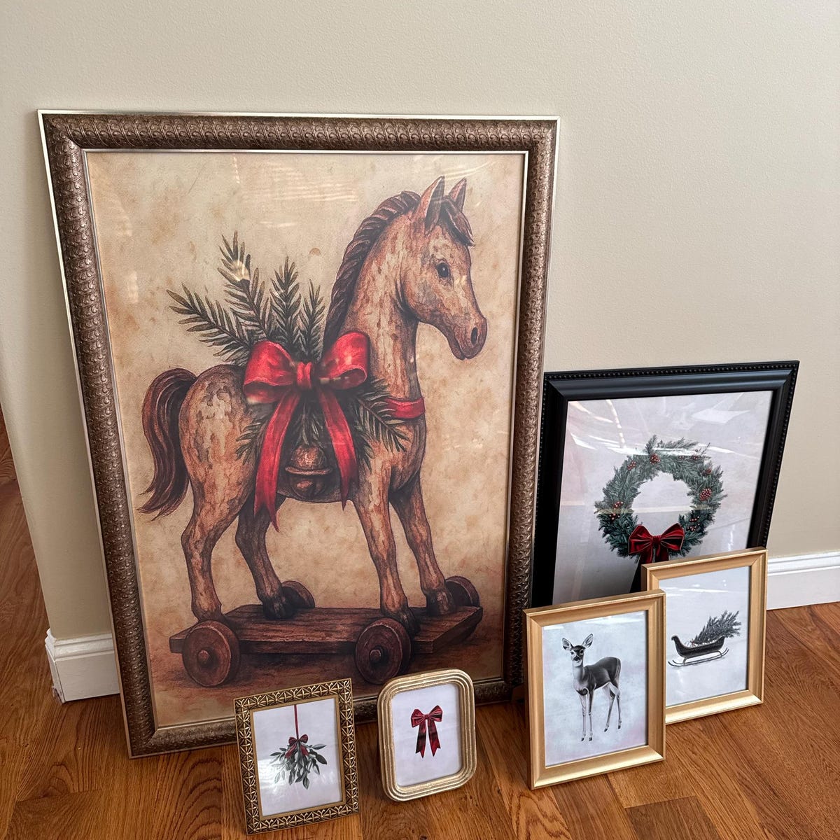 Vintage Rocking Horse Holiday Digital Art