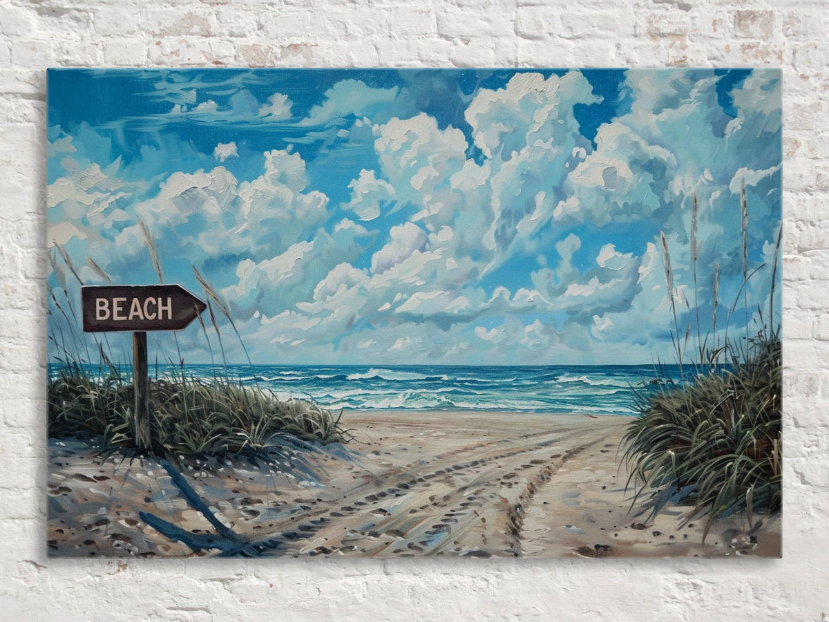 Coastal Beach Sign Digital Artwork