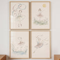 Watercolor Ballerina Girls Set of 4 Digital Prints