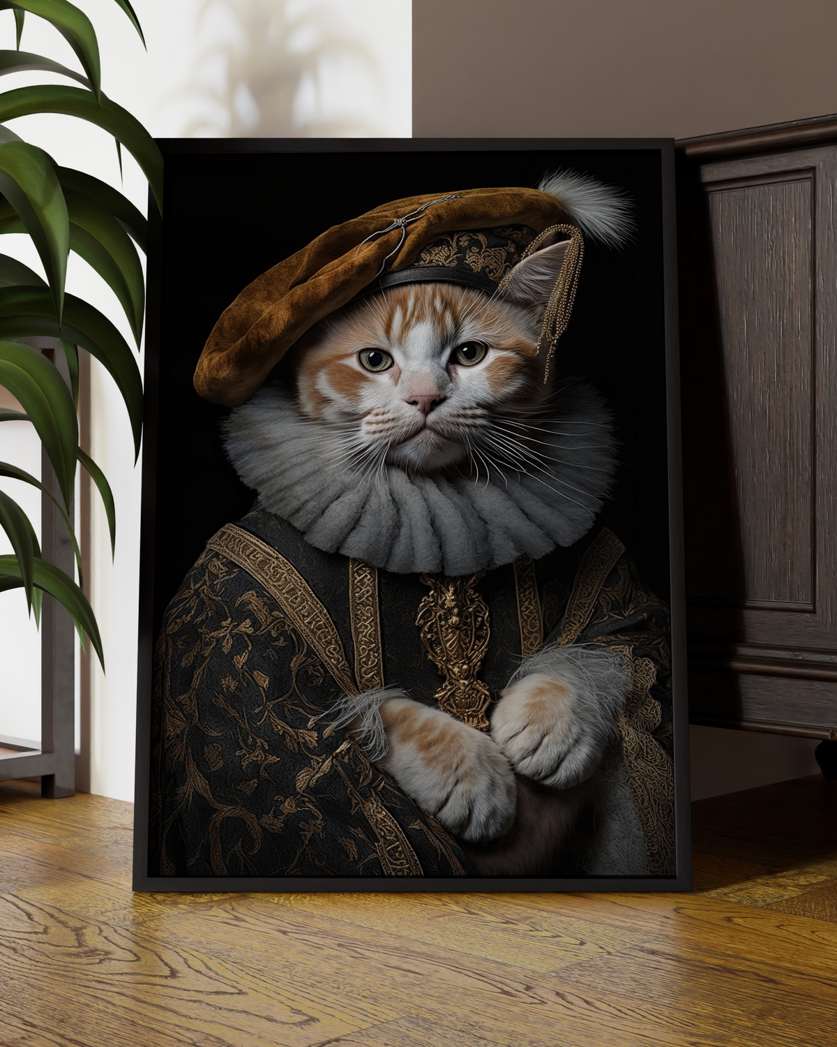 Regal Renaissance Cat Digital Portrait
