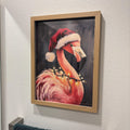 Festive Flamingo Santa Hat Christmas Digital Artwork