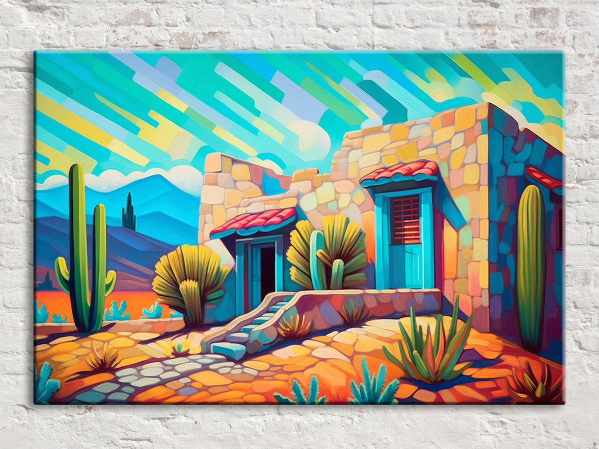 Vibrant Desert Adobe Digital Art