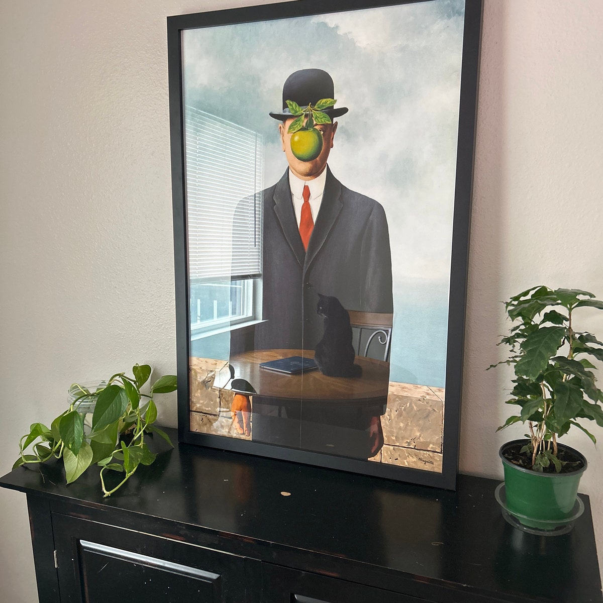 Surrealist Gentleman with Green Apple Digital Art