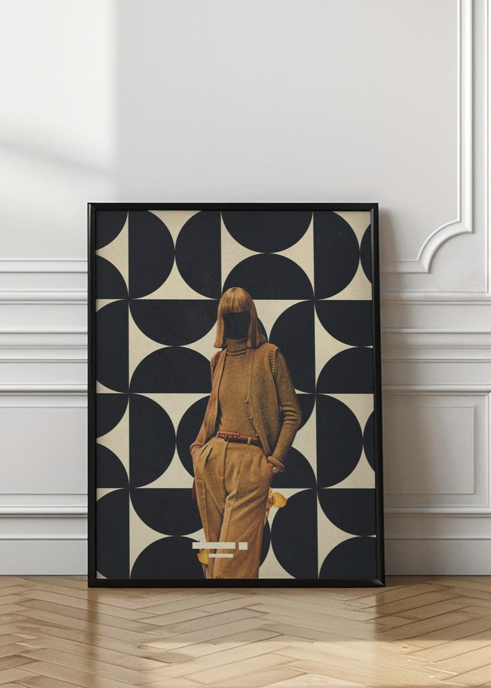 Retro Geometric Fashion Digital Art