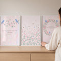 Christian Scripture Watercolor Floral Art Prints Set of 3