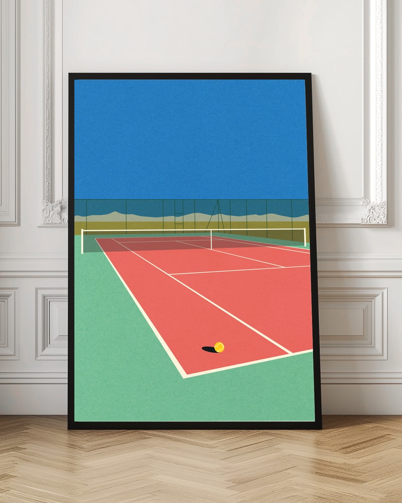 Minimalist Tennis Court Digital Art