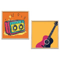 Retro Music Instruments Digital Art Set