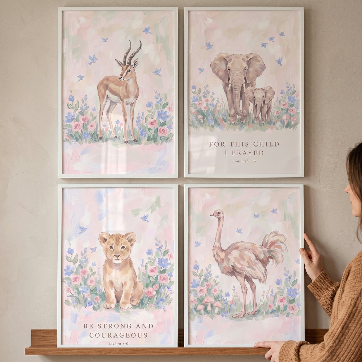 Safari Animal Nursery Digital Art Prints Set