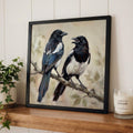 Charming Magpies on Branch Digital Artwork