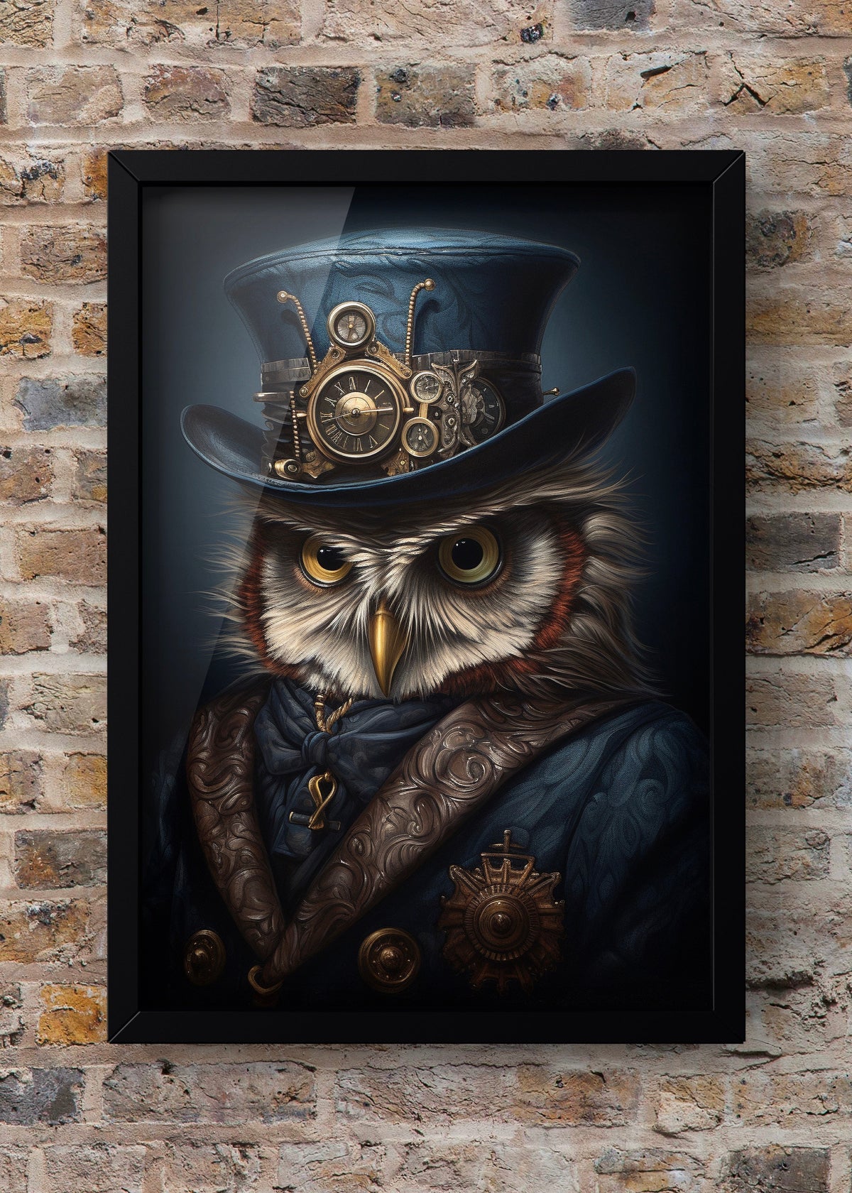 Steampunk Gentleman Owl Digital Artwork
