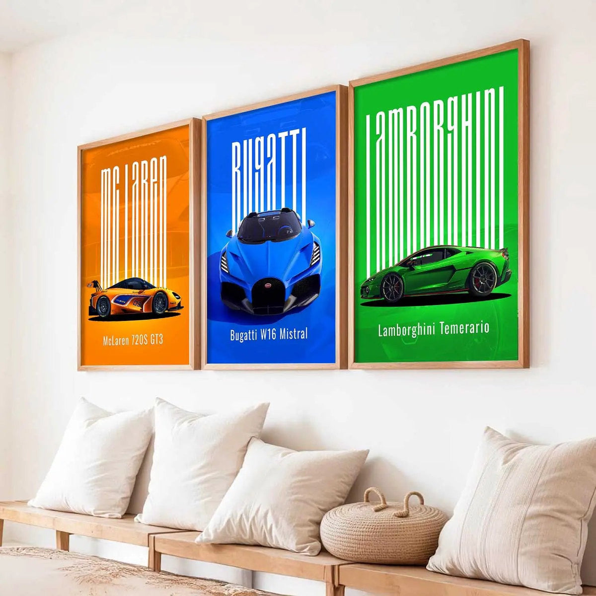 Supercar Trio Digital Art Prints