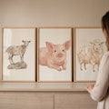 Farm Animal Trio Digital Art Set