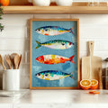 Vibrant Sardines Kitchen Art