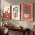 Ethereal Folk Birds Triptych