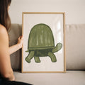 Charming Green Turtle Digital Art Print