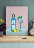 Bombay Sapphire Gin Cocktail Digital Art Print