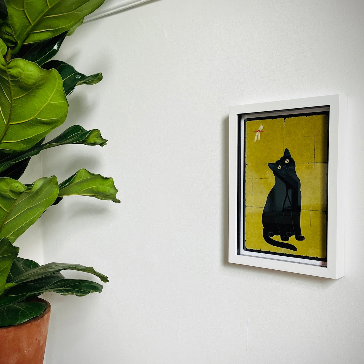 Curious Black Cat Digital Artwork