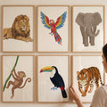 Safari Animals Digital Art Gallery Wall Set
