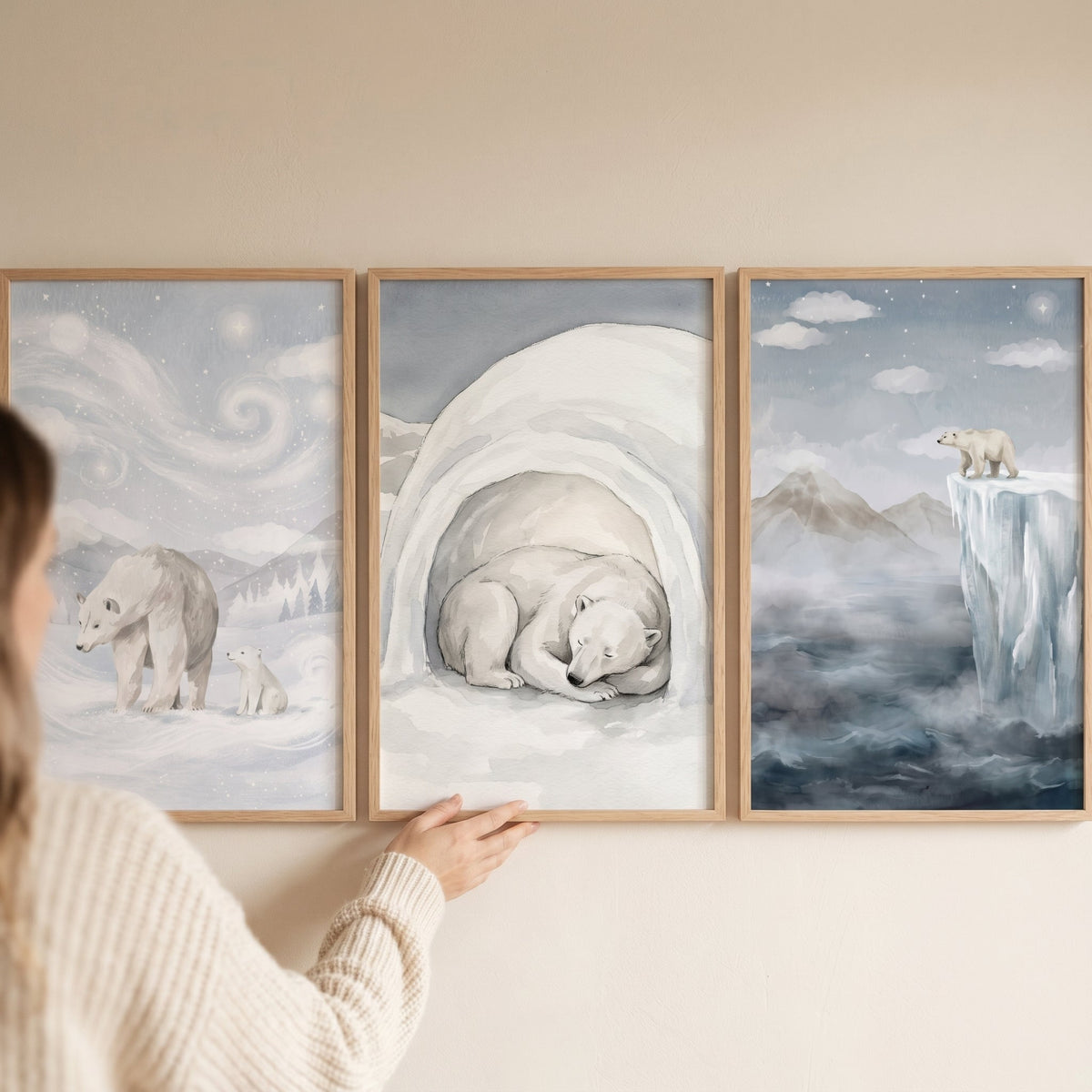 Arctic Polar Bear Trio Digital Art
