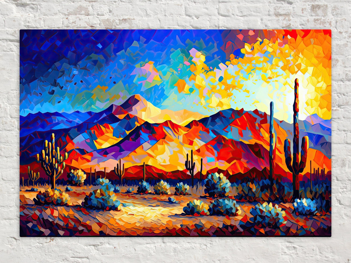 Vibrant Desert Sunset Digital Artwork
