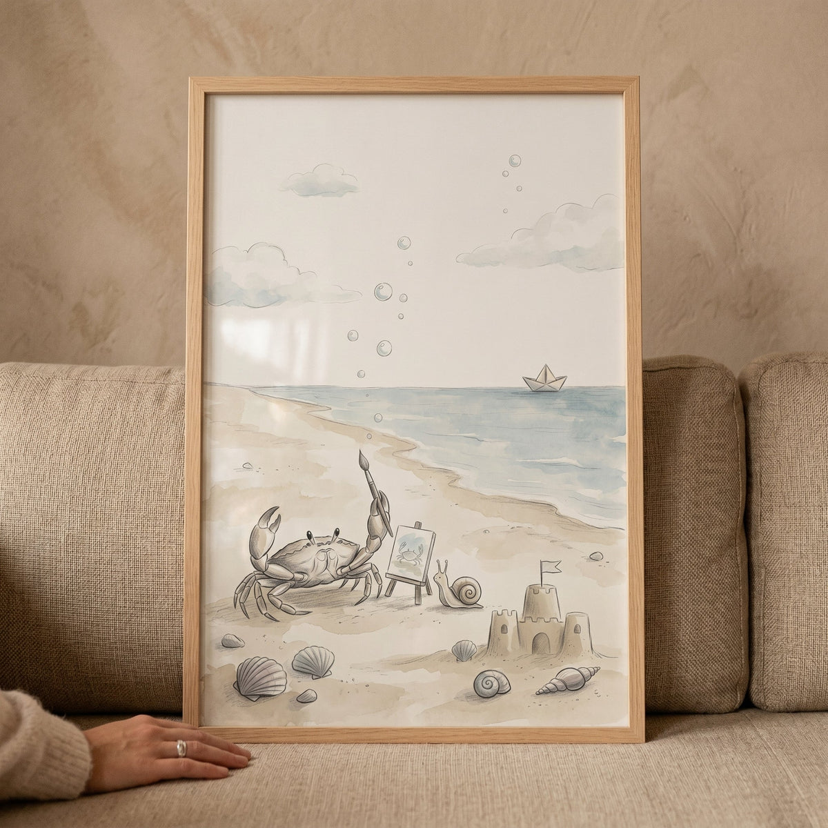 Little Artist Crab Beach Digital Art